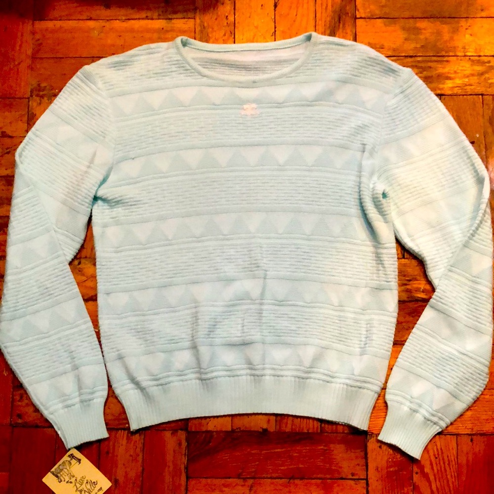 VTG Courréges Mint Green Cotton Sweater, SZ S